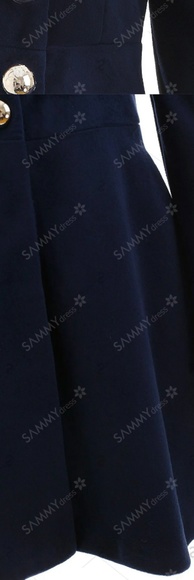 Blue Waisted Slimming Coat - Picture 4 of 5